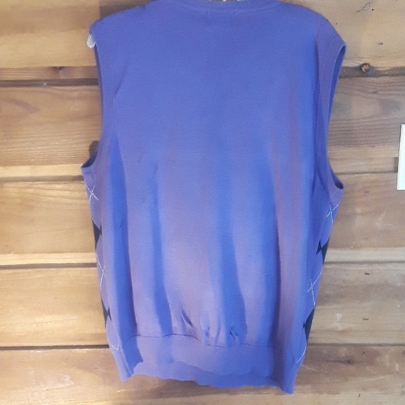 Purple and navy blue sweater vest starts with goin - Picture 2 of 2